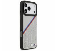 BMW M Tricolor Metal Logo Case with MagSafe for iPhone 17 Pro Max 6.9" Grey
