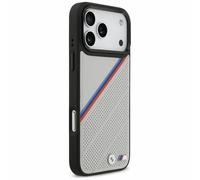 BMW M Tricolor Metal Logo Case with MagSafe for iPhone 17 Pro Max 6.9" Grey - BMHMP17X25PCSPEG