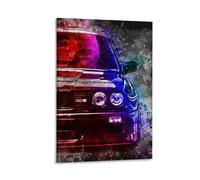 BMW M3 Car Poster Art Colorful Abstract Wall Print Automotive Decor for Garage Modern Art for Car Lovers Unique Home Decoration Vintage Racing Artwork Gift Idea Gift 24x36inch(60x90cm) Framed