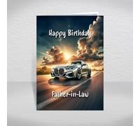 BMW M4 Birthday Card for Father-in-Law - German Performance Coupé for Motorsport Fans, Tuning Enthusiasts & Car Collectors: Father-in-Law Birthday Card (Size A5)