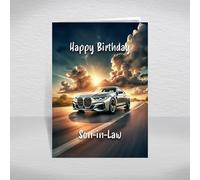 BMW M4 Birthday Card for Son-in-Law - German Performance Coupé for Motorsport Fans, Tuning Enthusiasts & Car Collectors: Son-in-Law Birthday Card (Size A5)