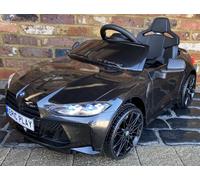 Aiyaplay 12V Bmw M4 Licensed Kids Electric Car W/ Remote, Suspension, Black