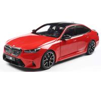 Solido BMW M5 (G90) 2025 - Business Sports Sedan, Black Details, Contrast Rims, Diecast Model, Fire Red 1:18