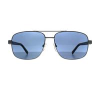 BMW Men's Rectangle Matte Light Palladium Blue Polarized BS0039 in Silver BMW Silver One Size