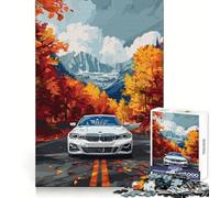 BMW Mi Nature White Car Jigsaw for Teenagers1000 Pieces Mental Dexterity Restful Pleasure Premium Cut Merry Gift (50X75CM)