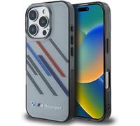 CG MOBILE BMW BMHCP16X23HTRAG Case for iPhone 16 Pro Max 6.9 Inch Grey Hard Case Motosport IML Random Stripes