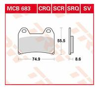 BMW R NINE T ABS 2017-2023 TRW SV Series Sindered Brake Pads MCB683SV