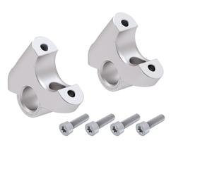 BMW R1200 GSLC 2013-18 Offset Handlebar Risers 30mm High,24mm Back-Silver BY H&B