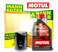 BMW Series 3 E90 E91 318I 320I Service Kit 4 Filters Mann + 5 LT Oil Motul 5W30