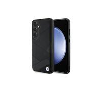 BMW Signature Leather Crossing Lines Pattern Hard Case for Galaxy S24 Black