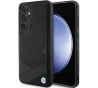 BMW Signature Leather Crossing Lines Pattern Hard Case for Galaxy S24 Black
