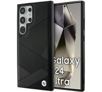 BMW Signature Leather Crossing Lines Pattern Hard Case for Galaxy S24Ultra Black