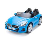 BMW Z4 Electric Ride-On Car Battery Powered Kids Toy with Two Adjustable Seats, Music, Lights, Aux Input, Ages 3-7, Blu