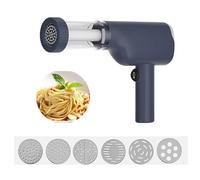 BMWIDEUN Electric Pasta Maker, 6-in-1 Automatic Noodle Machine Handheld Cordless Pasta Press for Spaghetti, and Homemade Noodles(Blue)