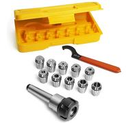 BMWOOD ER25 10Pcs Set Imperial Sizes MT2 Chuck Holder with Inner Thread 3/8”X16TPI Included 3/32", 1/8", 3/16", 1/4", 5/16", 3/8", 7/16", 1/2", 9/16", 5/8" Collets.