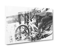 BMX Bike V1 Modern Canvas Wall Art Print Ready to Hang, Framed Picture for Living Room Bedroom Home Office Décor, 20x14 Inch (50x35 cm)