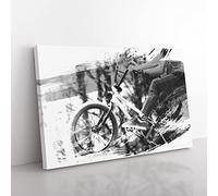 BMX Bike V1 Modern Canvas Wall Art Print Ready to Hang, Framed Picture for Living Room Bedroom Home Office Décor, 50x35 cm (20x14 Inch)