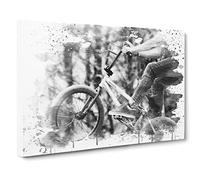 BMX Bike V3 Modern Canvas Wall Art Print Ready to Hang, Framed Picture for Living Room Bedroom Home Office Décor, 20x14 Inch (50x35 cm)