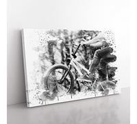 BMX Bike V3 Modern Canvas Wall Art Print Ready to Hang, Framed Picture for Living Room Bedroom Home Office Décor, 50x35 cm (20x14 Inch)