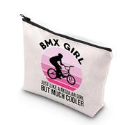 BMX Cosmetic Makeup Bag Like A Normal Girl But Much Cooler BMX Lovers Gift BMX Bike Girl Gifts BMX Girl Zipper Pouch (BMX Girl 1uk)