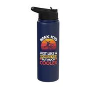 BMX Kid just Like a Normal Kid but Much Cooler Stainless Steel Insulated Water Bottle