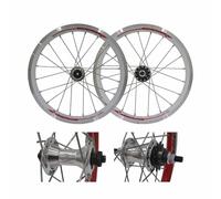 BMX Wheelset 16inch Aluminium Alloy Folding Bike Rim V Brake 74mm Quick-release Hub, 85mm Bolt On Hub With A 11T Single Speed Freewheel(White)