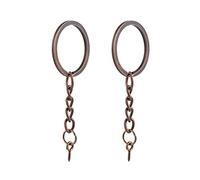 BMXIJW 10pcs/lot 15mm 20mm 25mm 30mm 35mm 50mm Stainless Steel Hole Key Ring Key Chain Rhodium Plated Round Split Keychain, Red, 20mm