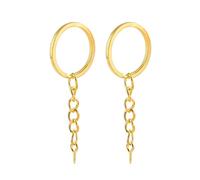 BMXIJW 10pcs/lot 15mm 20mm 25mm 30mm 35mm 50mm Stainless Steel Hole Key Ring Key Chain Rhodium Plated Round Split Keychain, Blue, 30 mm