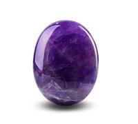 BMYUK 1.8 inch Oval Healing Crystal Stone Thick Reiki Natural Polished Carrying Suitable for Meditation Protection Energy Balancing Anxiety and Gift Giving (Amethyst)