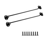 BMYUK 2PCS Hook and Eye Latch Stainless Steel Gate Hook Cabin Hooks for Sliding Door Bedroom Bathroom Windows Gates Black(12 inch)