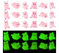 BMYUK 30PCS Tiny Pigs micro-landscape ornament Resin glow-in-the-dark pig Decorative Animal Figurines Cute Miniature Toy Little for Aquariums Cake Dollhouse Decor Pink