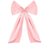 BMYUK Large Pink Bow Double Satin Bow Backdrop Themed Room Accessories Birthday Decorations Giant Pastel Pink Hanging Wall Decor for Wedding Baby Bridal Shower Party Supplies 24 * 36 Inch