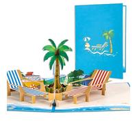 BMYUK Pop Up Birthday Anniversary 3D Beach Vacation Birthdays Popup Birthday Gift Greeting Cards with for Dad Nephew Grandson