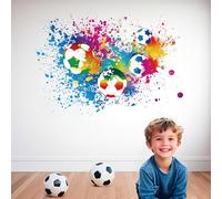 BMYUK Soccer Wall Decal Waterproof Colorful Three-Dimensional Self-Adhesive for Teenagers Game Room Children's Room Boys Bedroom Decorative Stickers (40x60CM)
