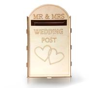 BMYUK Wedding Post Box Wooden Rustic Gift Card Holder Mailbox Royal Mail Styled Party Decorations Craft Ornaments