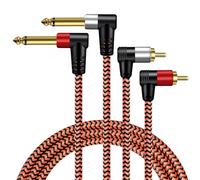 BMZFYBS Youii Dual 1/4 inch TS to Dual RCA Stereo Audio Interconnect Cable, Gold-Plated, Heavy Duty, 6.35mm Male TS to 2 RCA Male Adapter 6m.