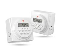 BN-LINK 7 Day Heavy Duty Digital Programmable Timer, FD60 U6, 115V, 60Hz, Dual Outlet, For Lamp Light Fan Security UL Listed(2 Pack)