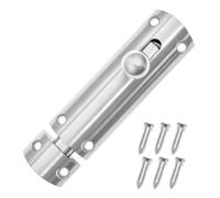 BN Modern Door Bolt Lockable 75mm, Brushed Nickel Finish, Surface Mounted Sliding Door Lock for Internal Doors, Bathrooms, Bedrooms, Cabinets & Cupboards