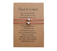 Bn0151-09l Bracelet Plus Card Mother Bracelet Set For 2 First Day Of School Bracelet Mommy And Me Bracelets For Mother 90's Earrings (Red, One Size)