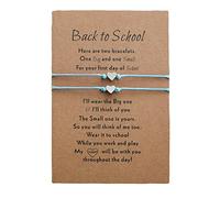 Bn0151-09l Bracelet Plus Card Mother Bracelet Set For 2 First Day Of School Bracelet Mommy And Me Bracelets For Mother 90's Earrings (Sky Blue, One Size)