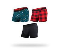 BN3TH Super Soft Mens Underwear - with 3D Comfort Support Pouch | Sweat Wicking Modal Fabric & Chafe-free Seamless Finish (as8, alpha, l, regular, regular, 3 Pack Holiday Trunk)