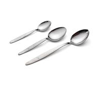 BNAZIND 3-Pack Chef Kunz Spoon | 18/10 Stainless Steel Solid Serving Spoons Set Perfect for Basting, Plating, Quenelle, Sauces (XL Regular)