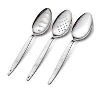 BNAZIND 3-PCS Kunz Spoon | 9 Inch 18/10 Stainless Steel Serving Spoons Set Include Serving Spoon, Slotted and Perforated Spoons (Medium 9 Inch, 3 Pack All Kunz)