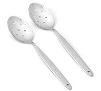BNAZIND Kunz Perforated Small Spoons Set pf 2 | 304 Stainless Steel 7 Holes Sauce Chef Spoon