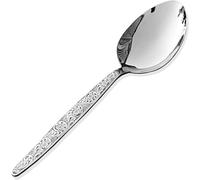 BNAZIND Chef Kunz Chisel Engraving Spoon | 9 inch 2.5 Tbsp18/10 Stainless Steel Serving Spoon | Basting Quenelle Cooking Plating Dinner Chef Spoons (Chisel Engraving)