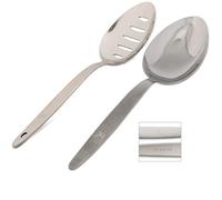 BNAZIND Gray Kunz Spoon Set | 18/10 Stainless Steel Plating | 9 Inch Basting Spoon | Pack of 2