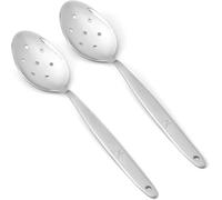 BNAZIND Kunz Spoons Set | 8 Inch Small Perforated Spoon | 304 Stainless Steel 7 Holes Sauce Chef Spoon (Small Perforated Set)