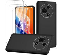 BNBUKLTD Compatible For TCL 501 505 605 [Slim Thin] [Shockproof] Flexible TPU Soft Skin Silicone Protective Case Cover [ Matte Black Gel ] [ Ultra Slim ] And Glass Screen Protector (TCL 505)