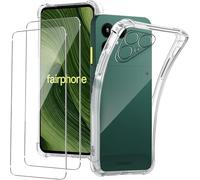 BNBUKLTD For Fairphone 6 [Slim Thin] [Shockproof] Flexible TPU Gel Soft Silicone Case Cover (Clear) [Transparent] & Glass Screen Protector