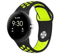 BNBUKLTD For Google Pixel Watch 4 3 2 1 Straps 41mm,45mm Strap Silicone Wrist Smart Watch Band Sports Breathable (Black/Yellow, Pixel Watch 3/4 45MM)